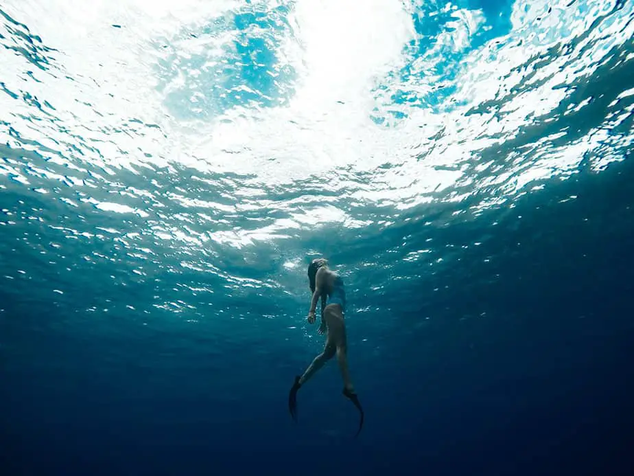 swimming underwater