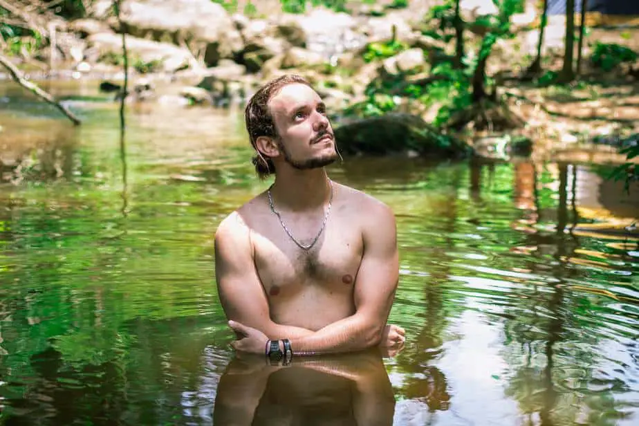 long hair guy in the water