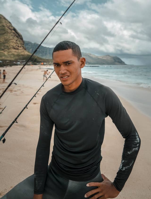 man in rash guard