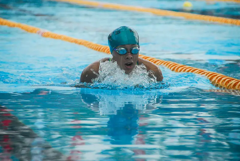 goggles under swim cap