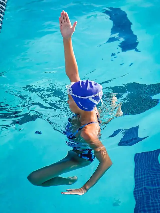 girl floating in water