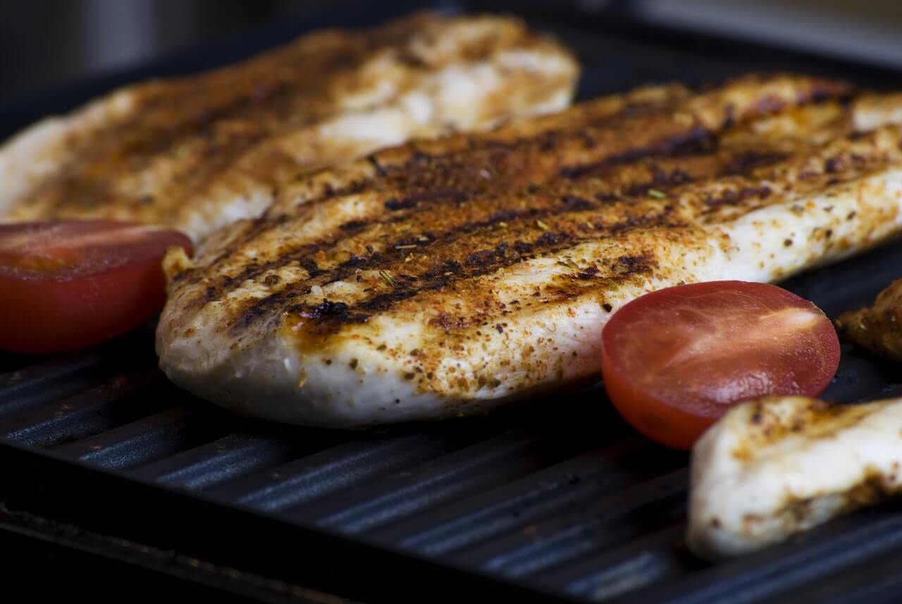 chicken breasts on grill