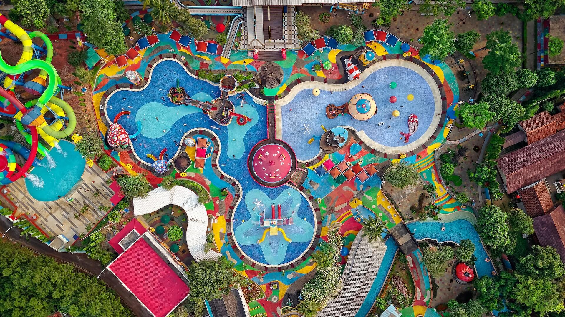 water park aerial shot