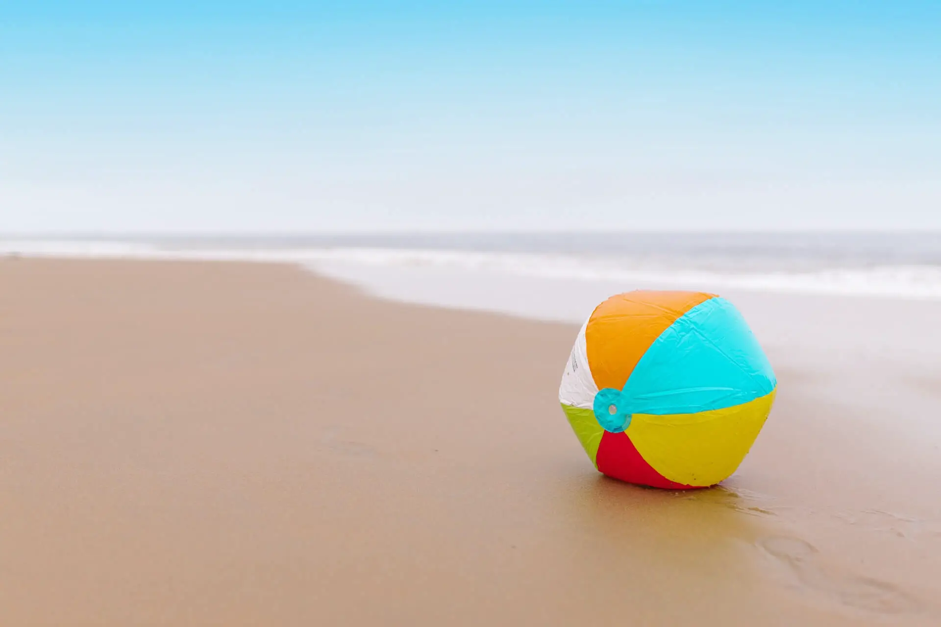 beach ball on the sandy shore
